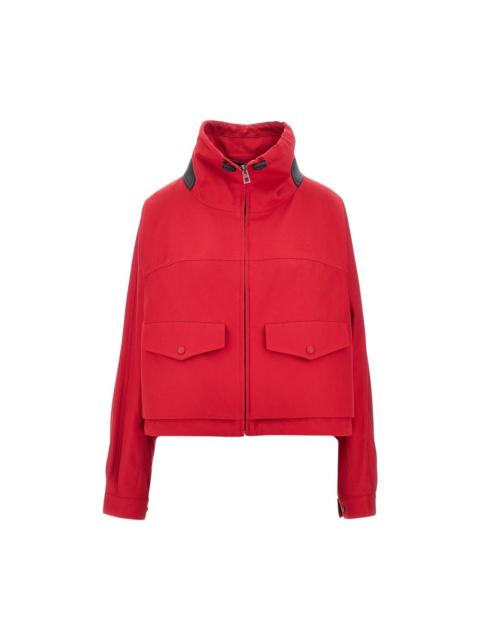 Loewe Loewe Cotton Silk Jacket with Leather Red Women