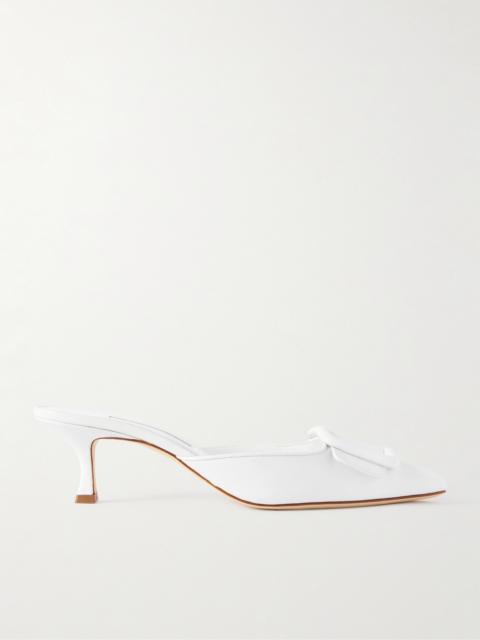 Manolo Blahnik Maysale 50 Buckled Leather Mules