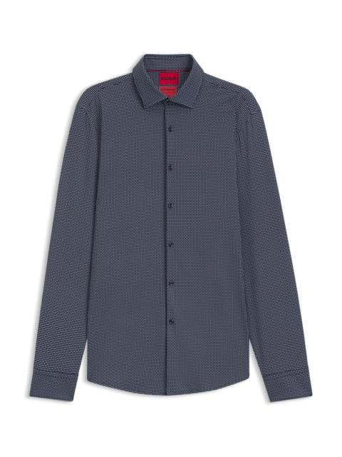 HUGO PRINTED SLIM-FIT SHIRT IN STRETCH JERSEY