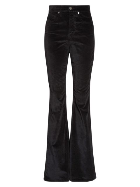 VERONICA BEARD Veronica Beard Beverly High Waist Skinny Flare Velvet Jeans in Black at Nordstrom
