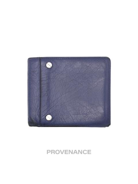 BALENCIAGA Balenciaga Screw Stud Bifold Wallet - Navy Blue Lambskin