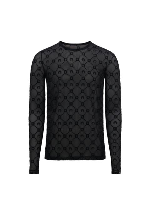 Marine Serre Moonogram Flocked Mesh Long Sleeves