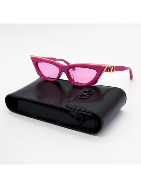 Valentino NEW VALENTINO V-GOLDCUT VLS-113C PINK CAT EYE SUNGLASSES