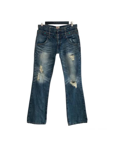 If Six Was Nine - OZZ-FIRST PINBALL Gemstone Double Waist Flare Jeans