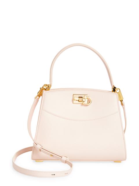 FERRAGAMO FERRAGAMO Small Studio Box Leather Top Handle Bag in Ballet at Nordstrom