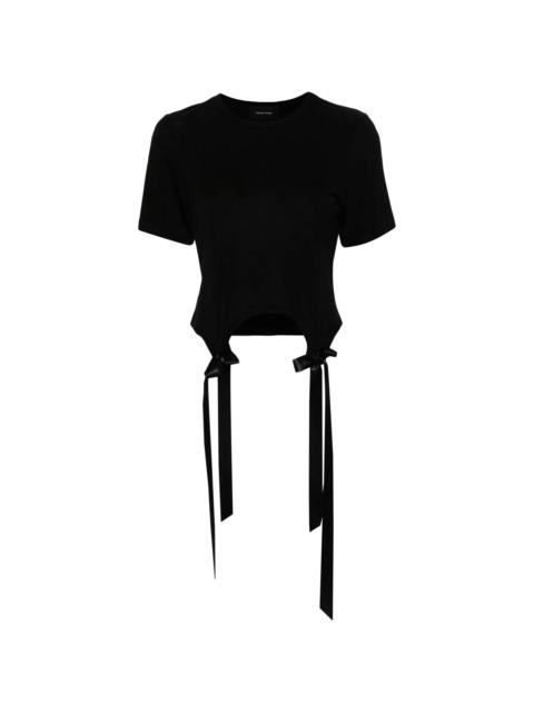 Simone Rocha SHORT SLEEVE TEE WITH BOW DETAIL – BLACK