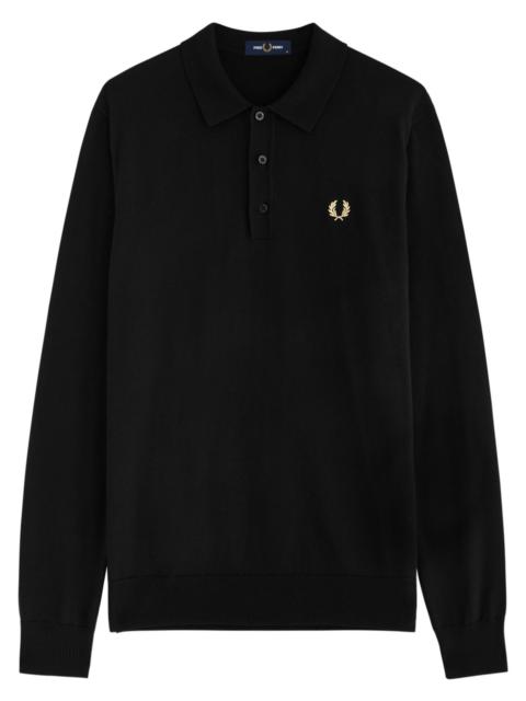 Fred Perry Logo-embroidered Wool-blend Polo Shirt