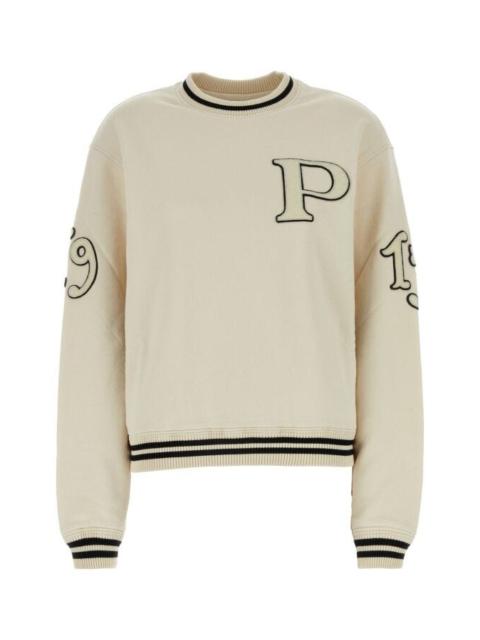 Prada Woman Ivory Cotton Sweatshirt