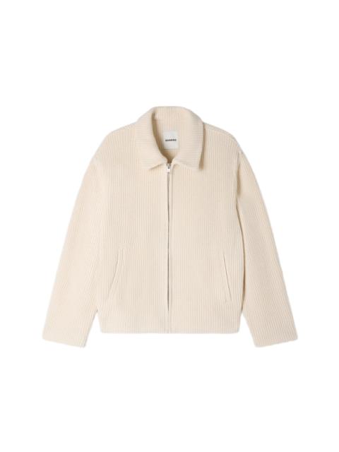 Sandro SANDRO Knit-effect regular-collar jacket in Ecru at Nordstrom