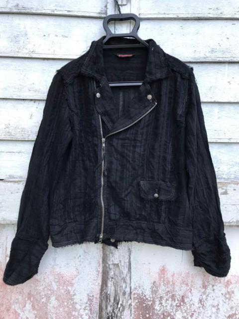 Other Designers Japanese Brand - Algonquins Double Collar Thin Raw Cut Jacket