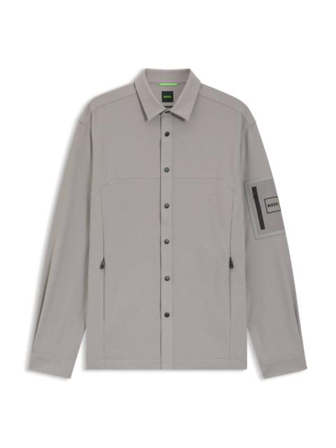 BOSS RELAXED-FIT OVERSHIRT IN WAFFLE FABRIC