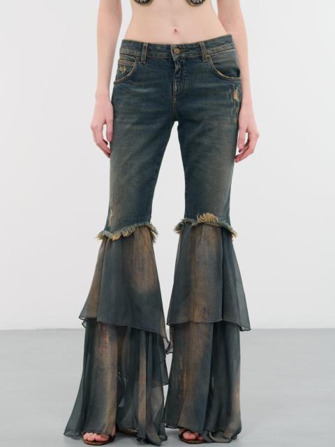 Blumarine Flounce Chiffon Jeans