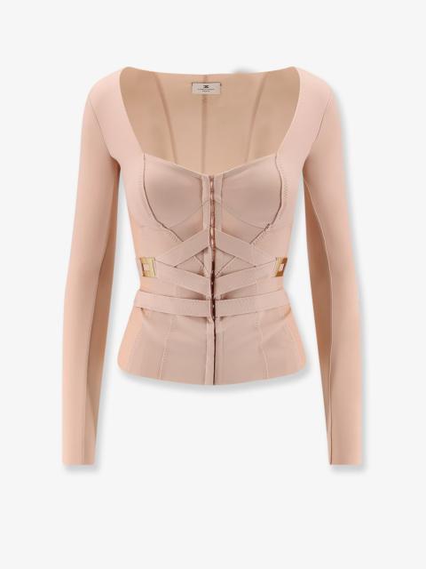 ELISABETTA FRANCHI Elisabetta Franchi Stretch Fabric Top With Metal Details