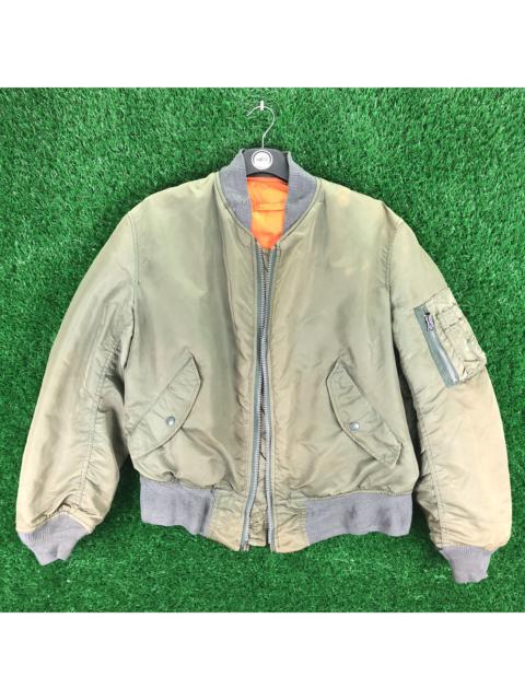 Other Designers Vintage - Vintage Alpha Industries Distressed Faded Bomber Jacket