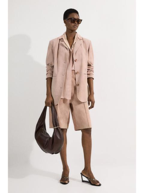 KAREN MILLEN Suede Tailored Single Breasted Blazer