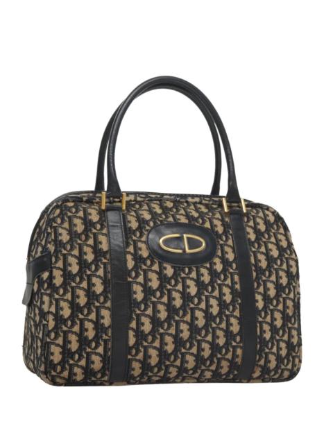 Dior DIOR Trotter Canvas Hand Bag Navy Gold