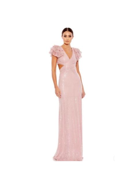 Other Designers Mac Duggal 10829 Sequin Cutout Lace-Back Gown – Rose Pink Size 2, NWT