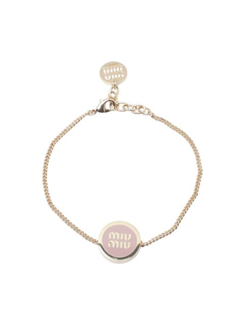 Miu Miu Miu Miu Women Miu Miu Logo Enameled Metal Bracelet