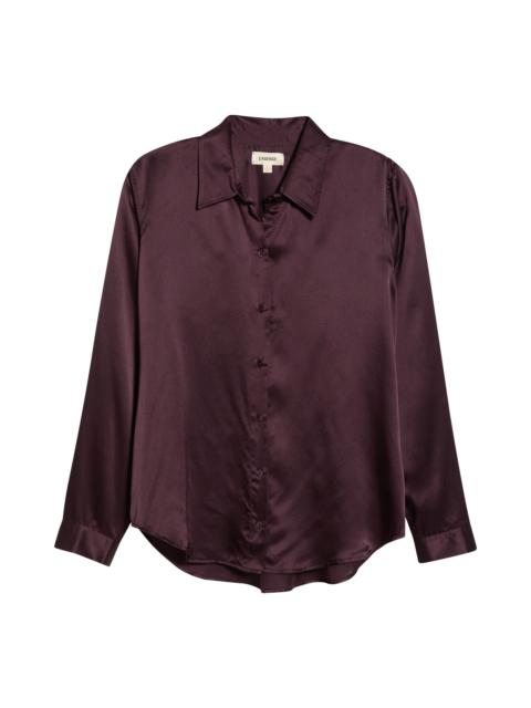 L'AGENCE L'AGENCE Tyler Silk Blouse in Dark Malbec at Nordstrom