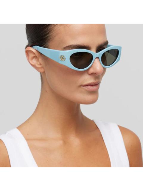 GUCCI NEW GUCCI GG1401S 004 LIGHT BLUE OVAL WOMEN SUNGLASSES GUCCI