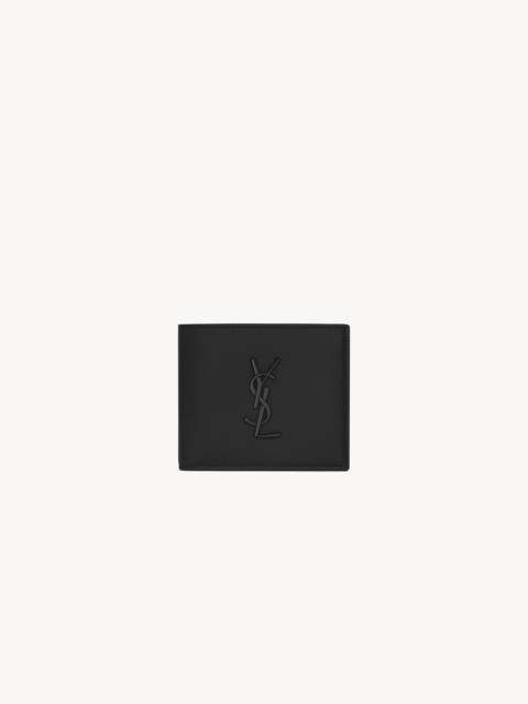 SAINT LAURENT CASSANDRE EAST/WEST WALLET IN GRAIN DE POUDRE LEATHER