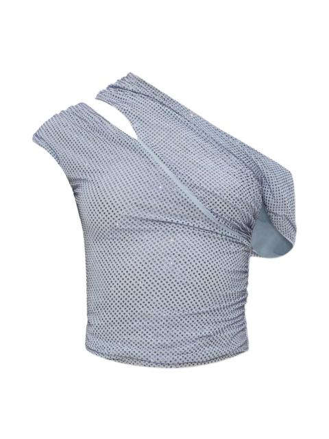 self-portrait Pale Blue Rhinestone Top