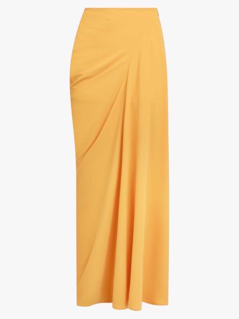 Dries Van Noten SAREN ASYMMETRIC RUCHED MAXI SKIRT | ORANGE