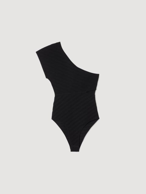 Sandro ASYMMETRIC KNIT BODYSUIT
