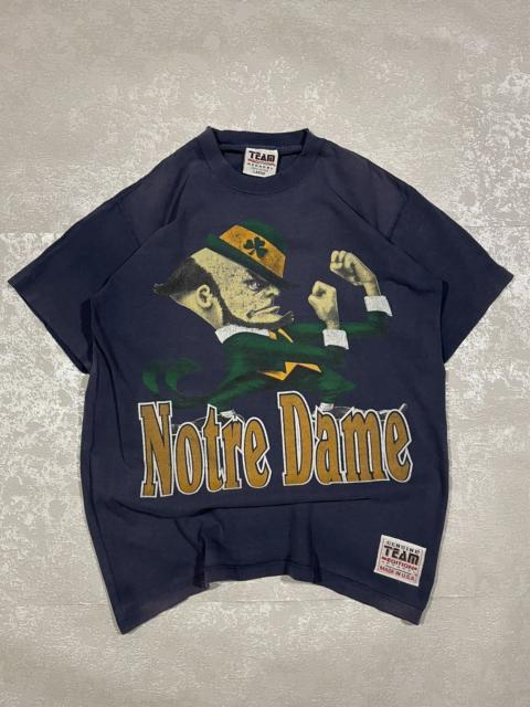 Other Designers Nutmeg - Vintage 90s Notre Dame College Leprechaun Made in USA Tee