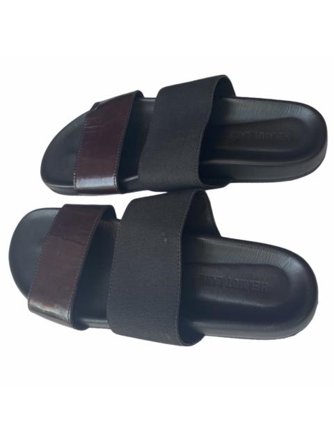 Helmut Lang Leather and Elastic Beach Slide