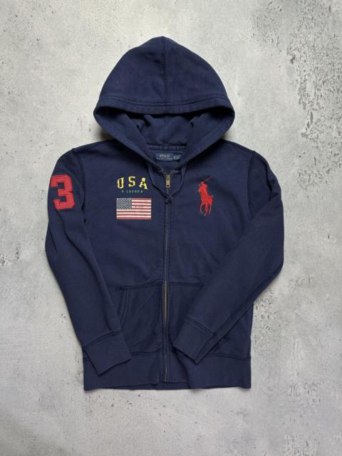 Polo Ralph Lauren USA Flag Logo Pony Vintage Hoodie y2k 90s