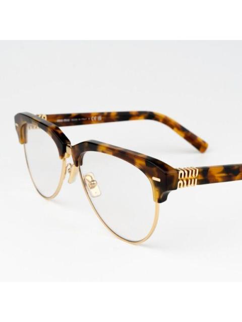 Other Designers NEW Miu Miu MU09ZS 19P08N Trotoise Clear Blue Light Browline Unisex Eyeglasses
