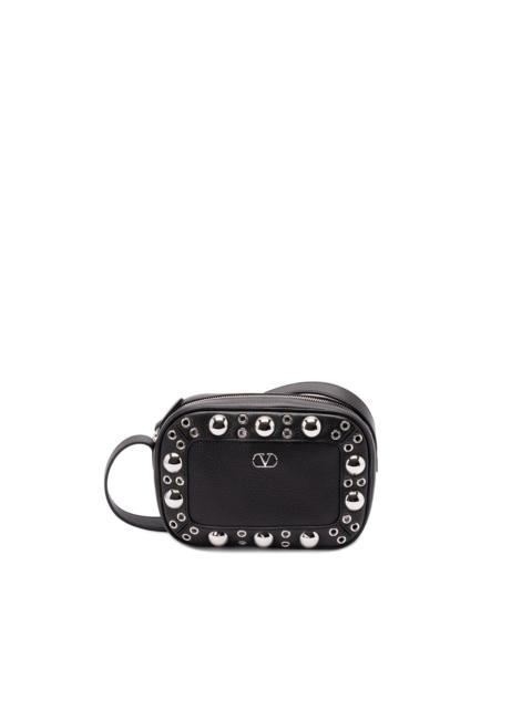 Valentino `Nellcote` Multi Studs Logo Leather Crossbody Bag