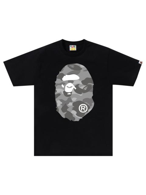 A BATHING APE® BAPE Honeycomb Camo Big Ape Head Tee 'Black/Grey'