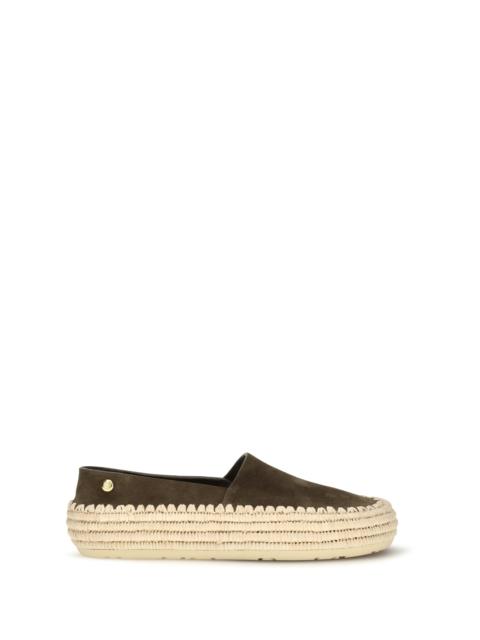 Loewe Loewe Rio Suede and Raffia Espadrillas Khaki Green