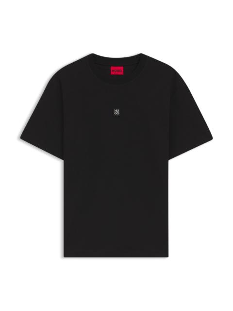 HUGO STACKED-LOGO T-SHIRT IN A COTTON BLEND