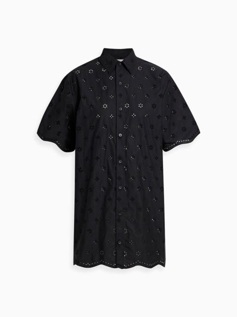 MATTEAU Broderie anglaise cotton mini shirt dress