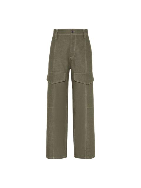 cargo-pocket cotton trousers