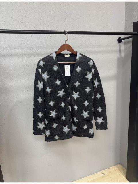 SAINT LAURENT Saint Laurent black mohair star print cardigan