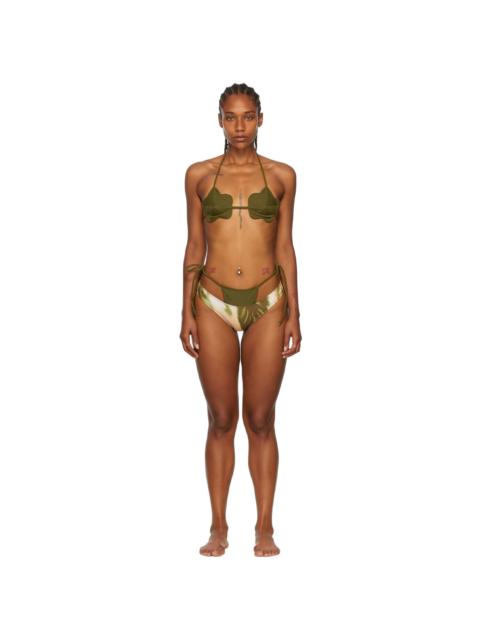 Collina Strada SSENSE Exclusive Khaki Recycled Nylon Bikini