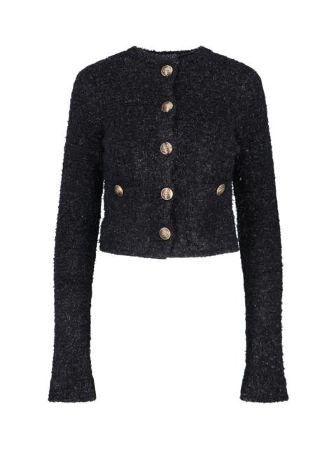 BALENCIAGA BUTTON CROP CARDIGAN