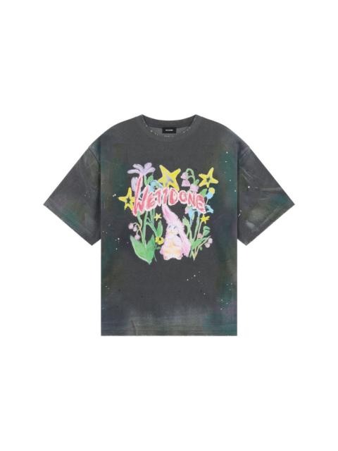 We11done LOGO-PRINT FLORAL T-SHIRT