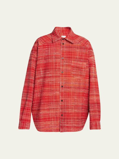 Men's Red Multi-Knotted Viscose Overshirt