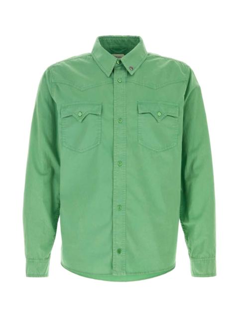 VERSACE Versace Men Grass Green Cotton Shirt
