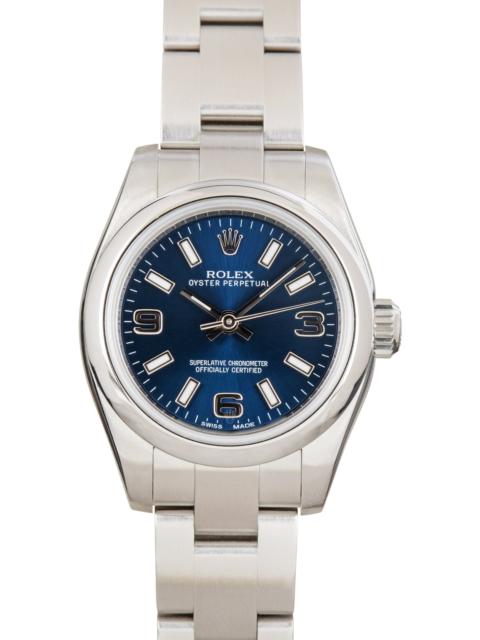 ROLEX Ladies Rolex Oyster Perpetual 26 Stainless Steel 176200 Blue Dial