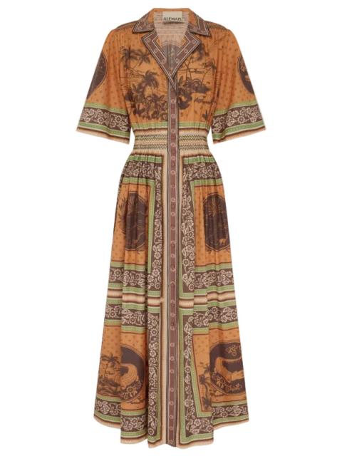 ALÉMAIS Alberta Smocked Shirtdress in Multi