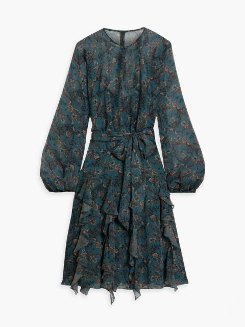 Other Designers Ruffled floral-print chiffon dress