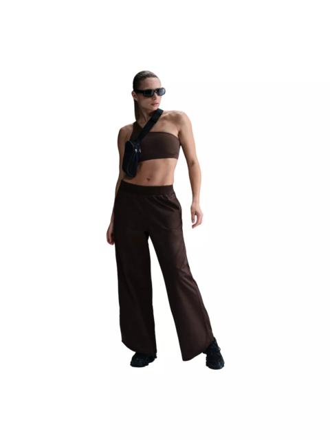 Nike Women's Sportswear Collection Mid-Rise Twill Track Pants -Brown