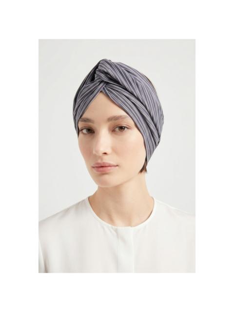 Brunello Cucinelli Brunello Cucinelli Dark Grey Striped Cotton Scarf, Brand Size OS (US Size OS)