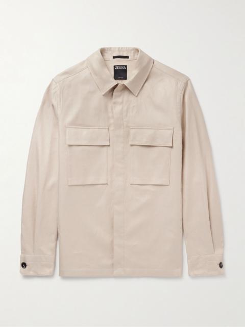 ZEGNA Linen-Twill Overshirt Neutral